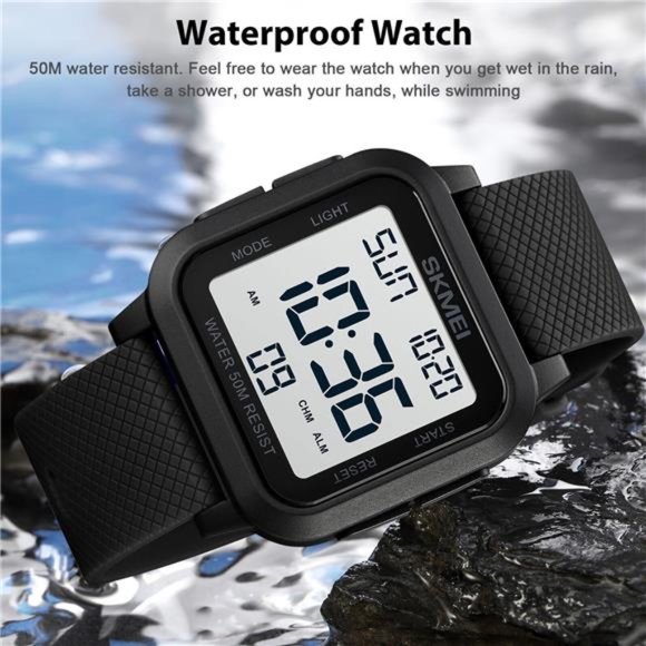 Fashion Men's Sports Watch LED Large Digital Waterproof Multifunction Wristwatch - Picture 9 of 10